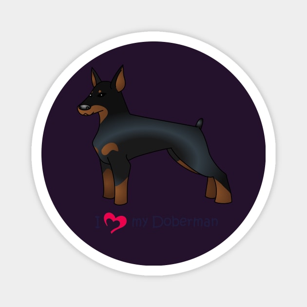 I <3 my Doberman Magnet by Ashkerdoodles